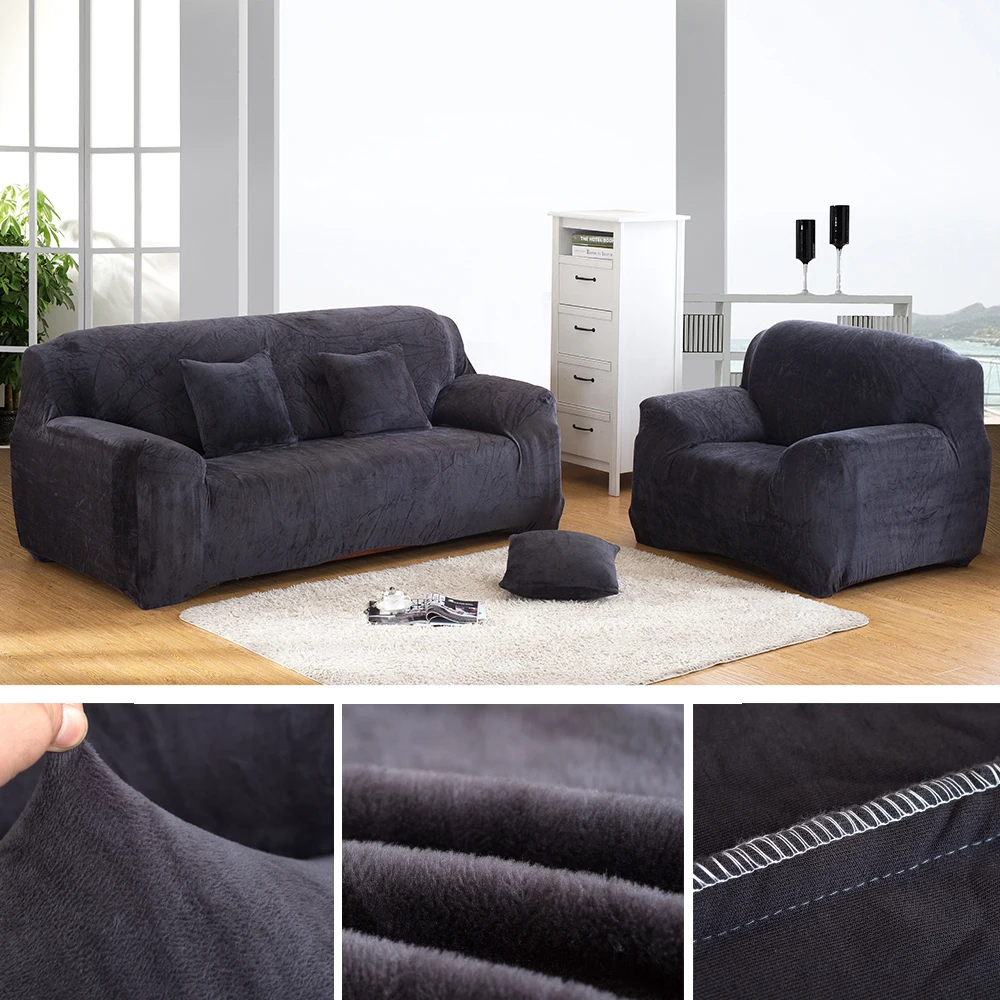 Plush Thicken 1 шт. плюшевый утолщенный универсальный чехол на диван все включено эластичный чехол для секционного дивана анти-грязные Чехлы для дивана для гостиной - Цвет: Plush Thicken