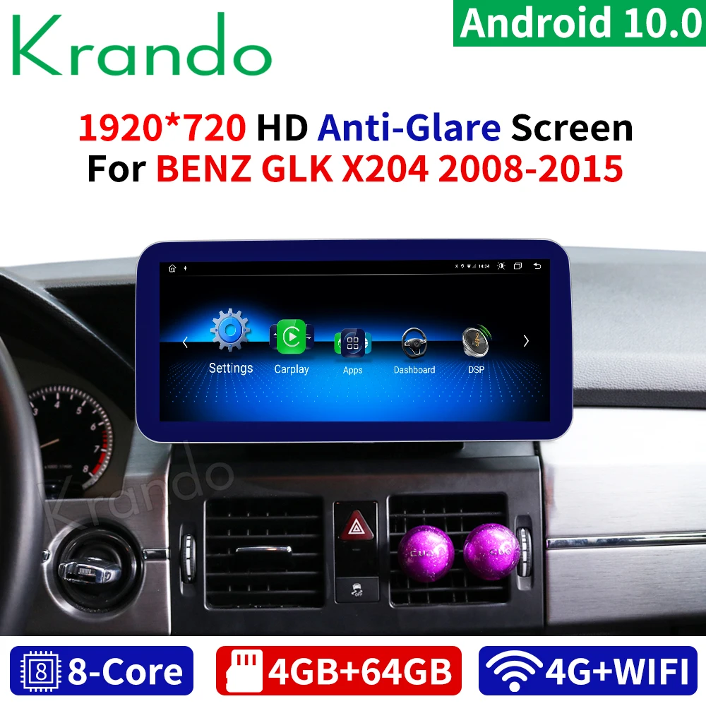 Автомобильный радиоприемник Krando Android 10 0 25 дюйма dvd-навигация для BENZ GLK 2008-2016