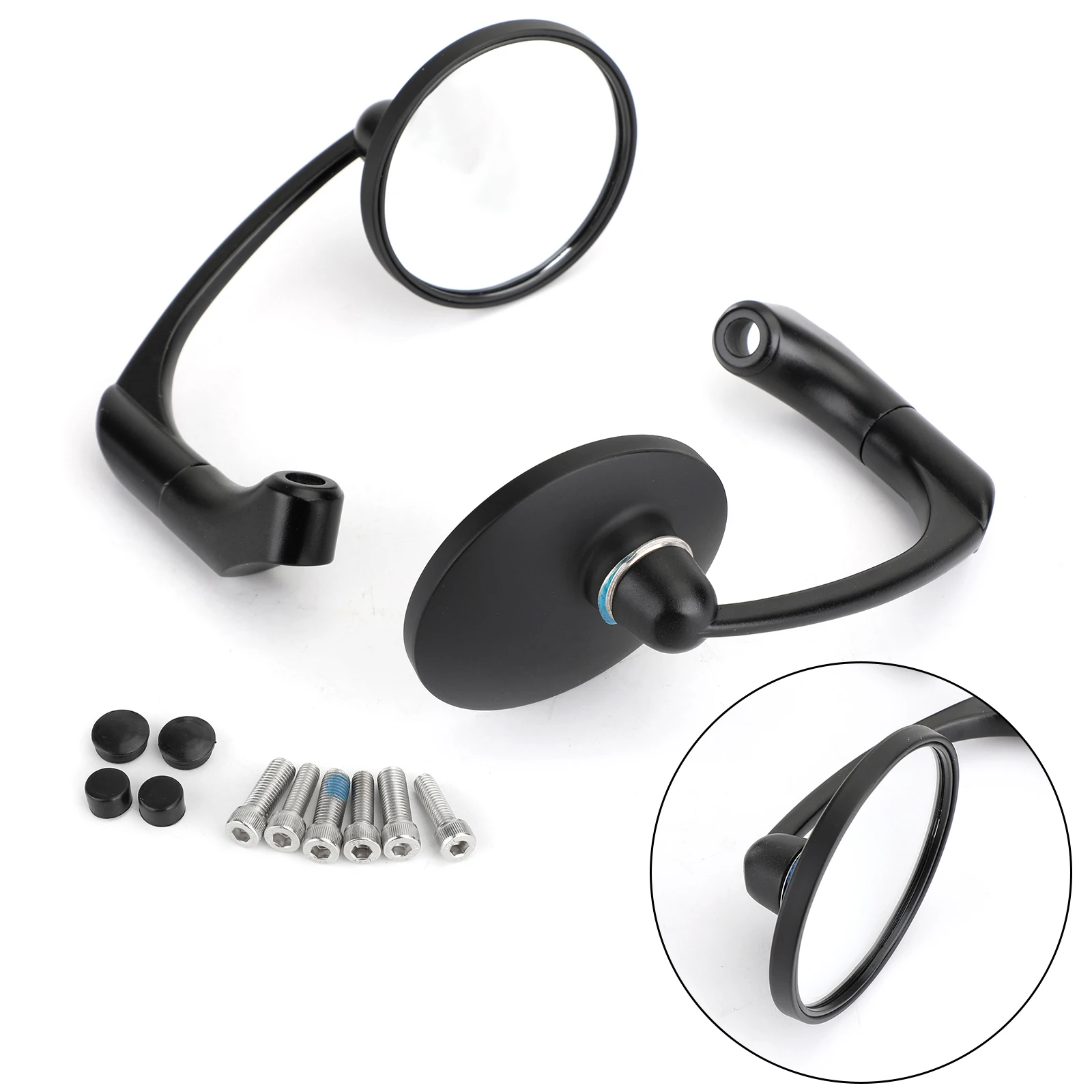 Areyourshop Мотоцикл L-Bar Круглые Задние Зеркала заднего обзора для кафе-рейсеров пара 8 мм 10 мм Универсальные аксессуары для мотора Kawasaki Yamaha.