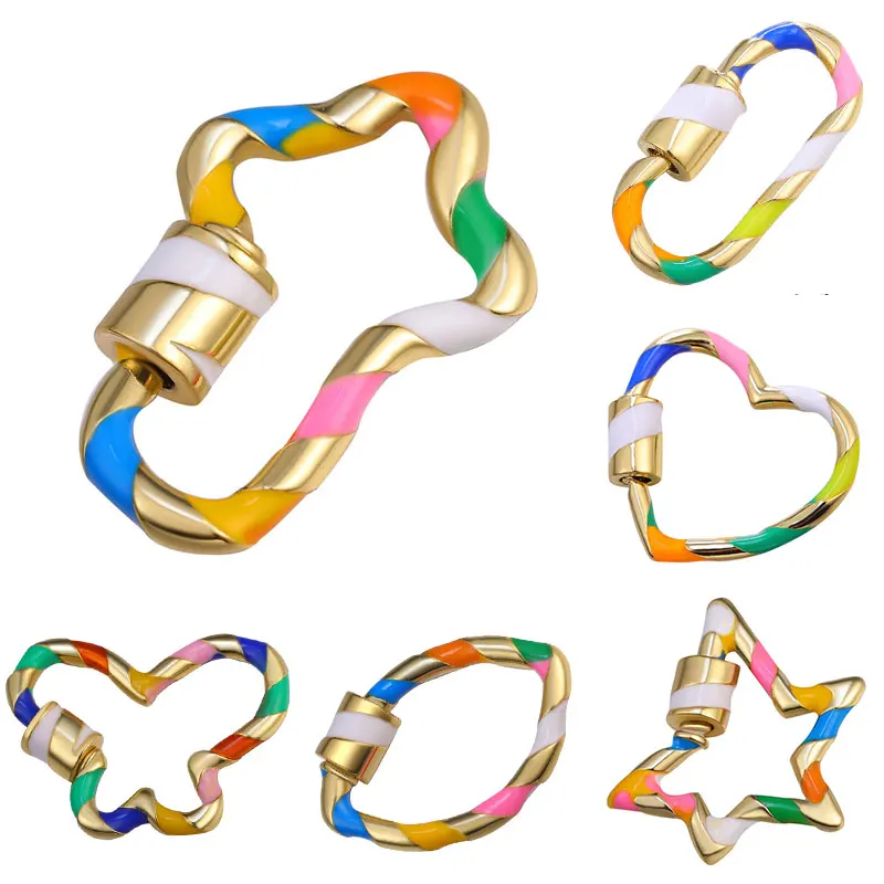 Juya DIY застежки для болтов эмалированные медальоны с подвеской винтовые рукоделия