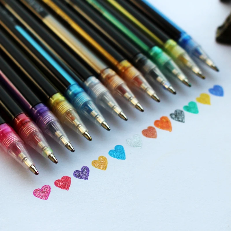 Набор гелевых ручек 12 шт./компл. блестящие гелевые ручки цветные художественные
