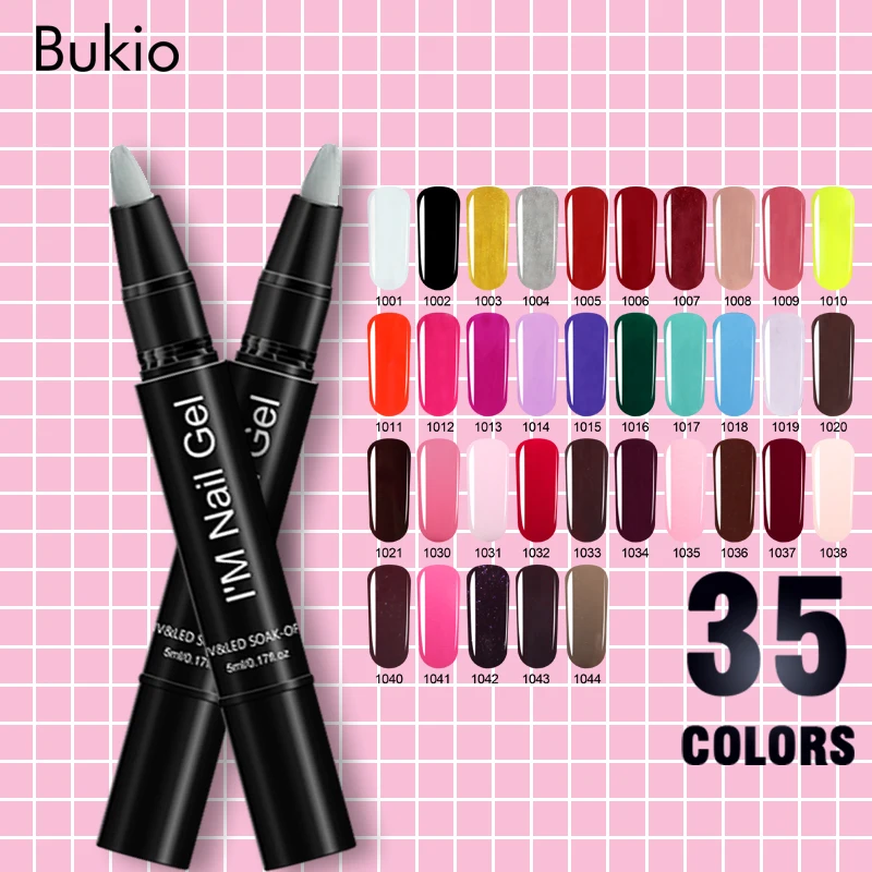 Bukio dwdler гелевая ручка для ногтей Гибридный удобный гель лак щетка УФ Дизайн 35