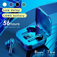 56 hours long battery wireless bluetooth v5 1 earphone colorful wireless headphone hifi stereo earbuds call earphone with mic