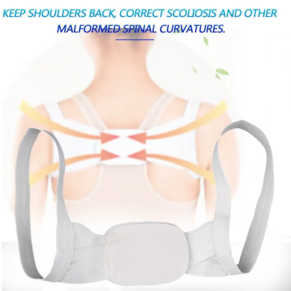 

Adjustable Therapy Posture Body Shoulder Support Belt Brace Back Corrector Braces & Supports Polyester White