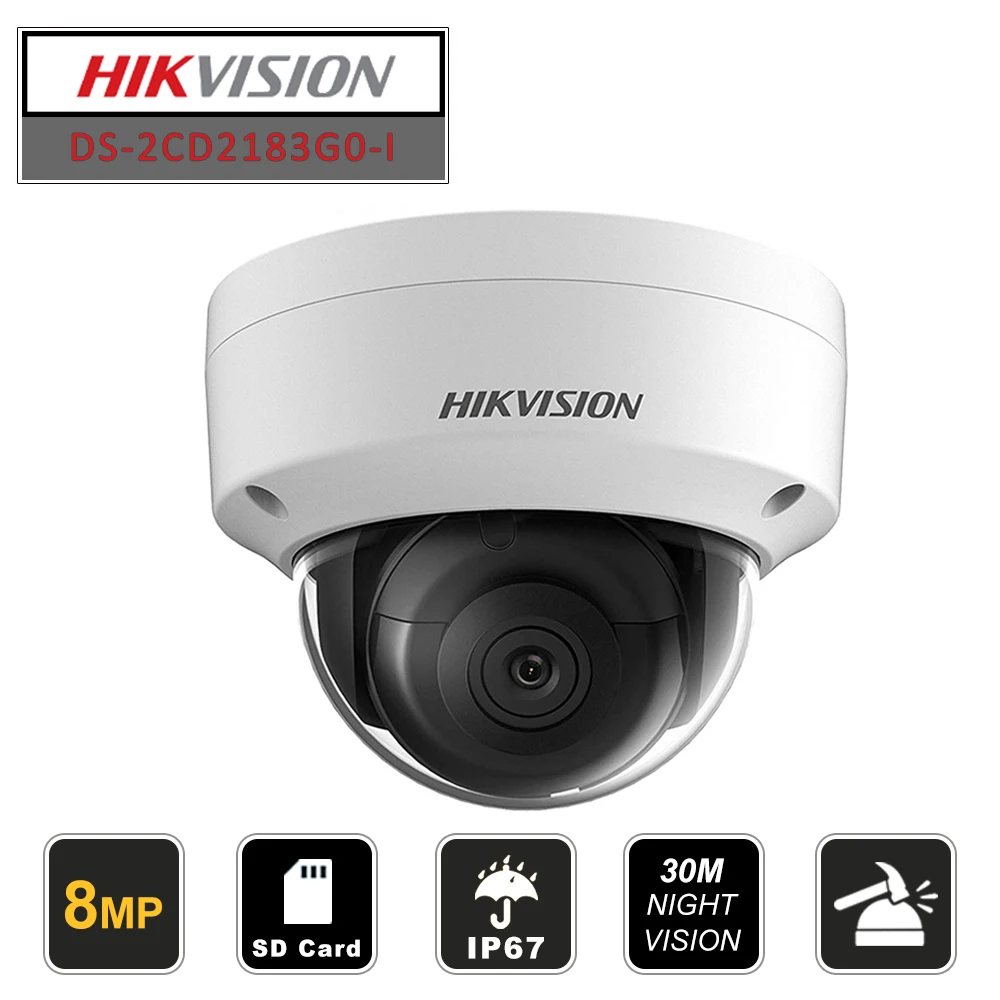 Hikvision 8MP POE IP камера наружная/Внутренняя стандартная купольная безопасности H.265 со