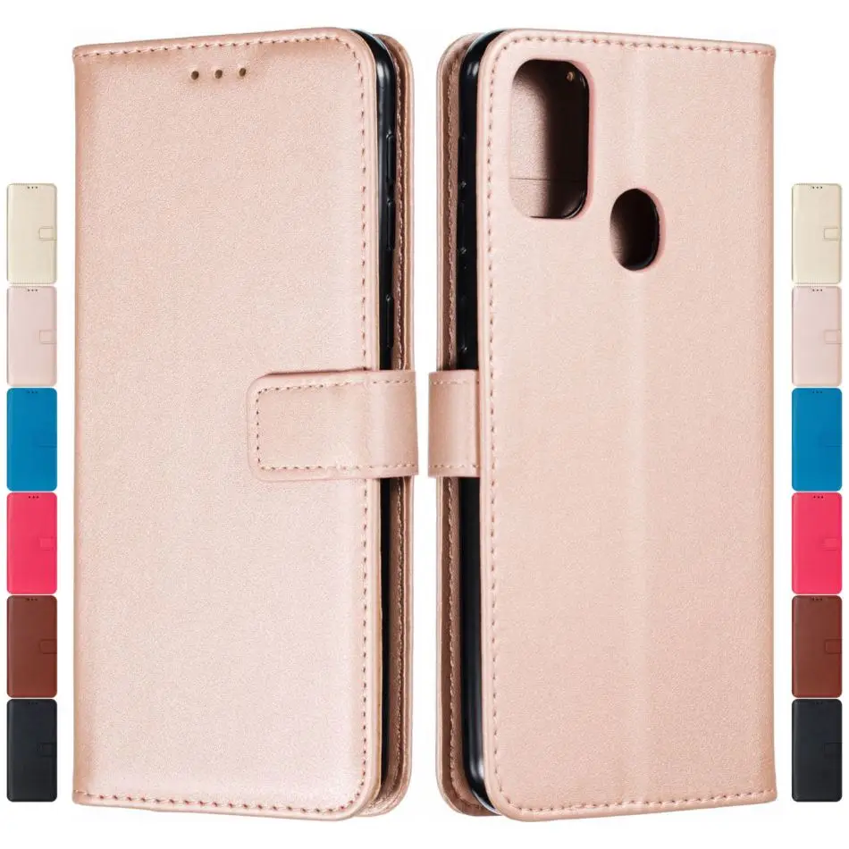 Однотонный Чехол бумажник для телефона мужчин и женщин чехол Samsung Galaxy A30S A40 A50 A50S