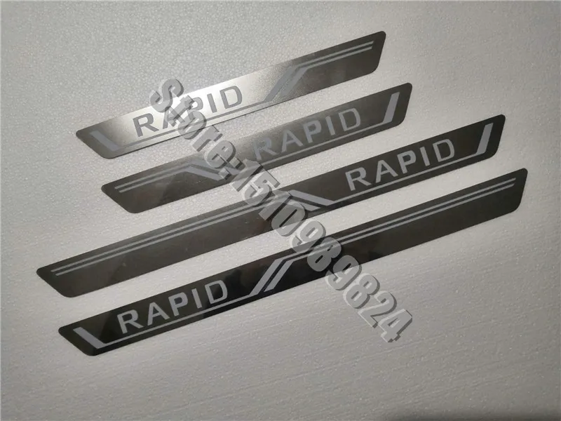 

Original factory Stainless Steel car Ultra-thin Door Sill Scuff Plate car accessories Car-styling For Skoda Rapid 2012 -2019