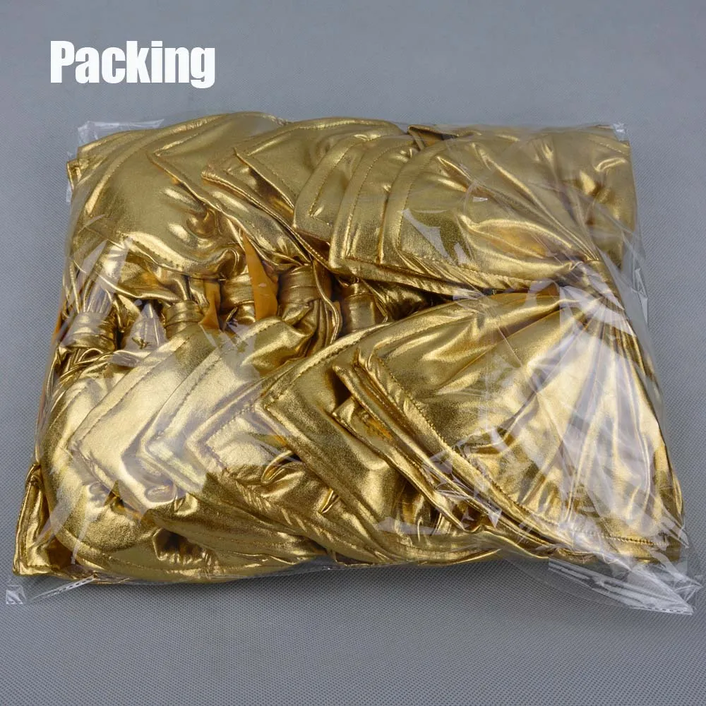 

20pcs/lot Top Grade Luxury Gold Metallic Thick Large Size Bow Tie Chair Sash For Wedding Party Banquet Festival Ceremony Decor