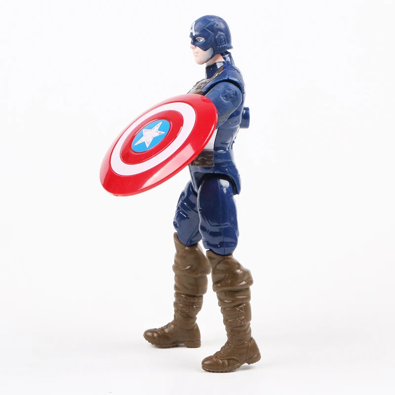 17 см освещение Мстители Marvel ПВХ Фигурки Человек-паук Фигурки, детские игрушки Халк Капитан Америка Супермен Черная пантера