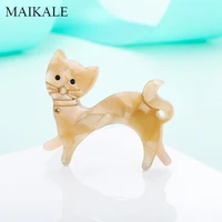 maikale cute acrylic cat brooches for women resin dog animal brooch pins collar badge shawl suit lapel accessories jewelry gifts
