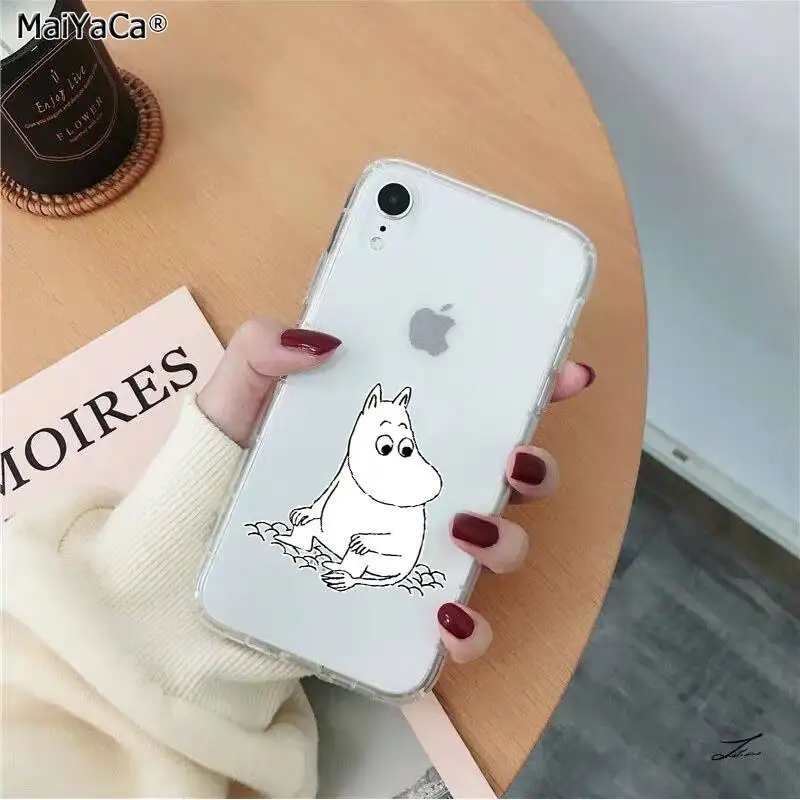 A10 MaiYaCa прекрасный hippo Moomin прозрачный мягкий ТПУ чехол для телефона iPhone 11 pro XS MAX 8 7 6S Plus X 5 5S SE XR - Цвет: A10