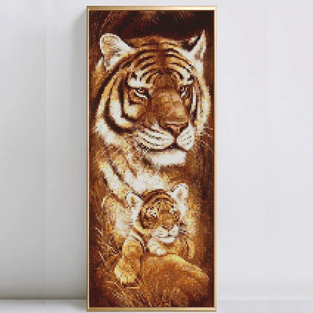 HUACAN полностью квадратная Алмазная картина тигр 5D Сделай Сам олень Из алмазной