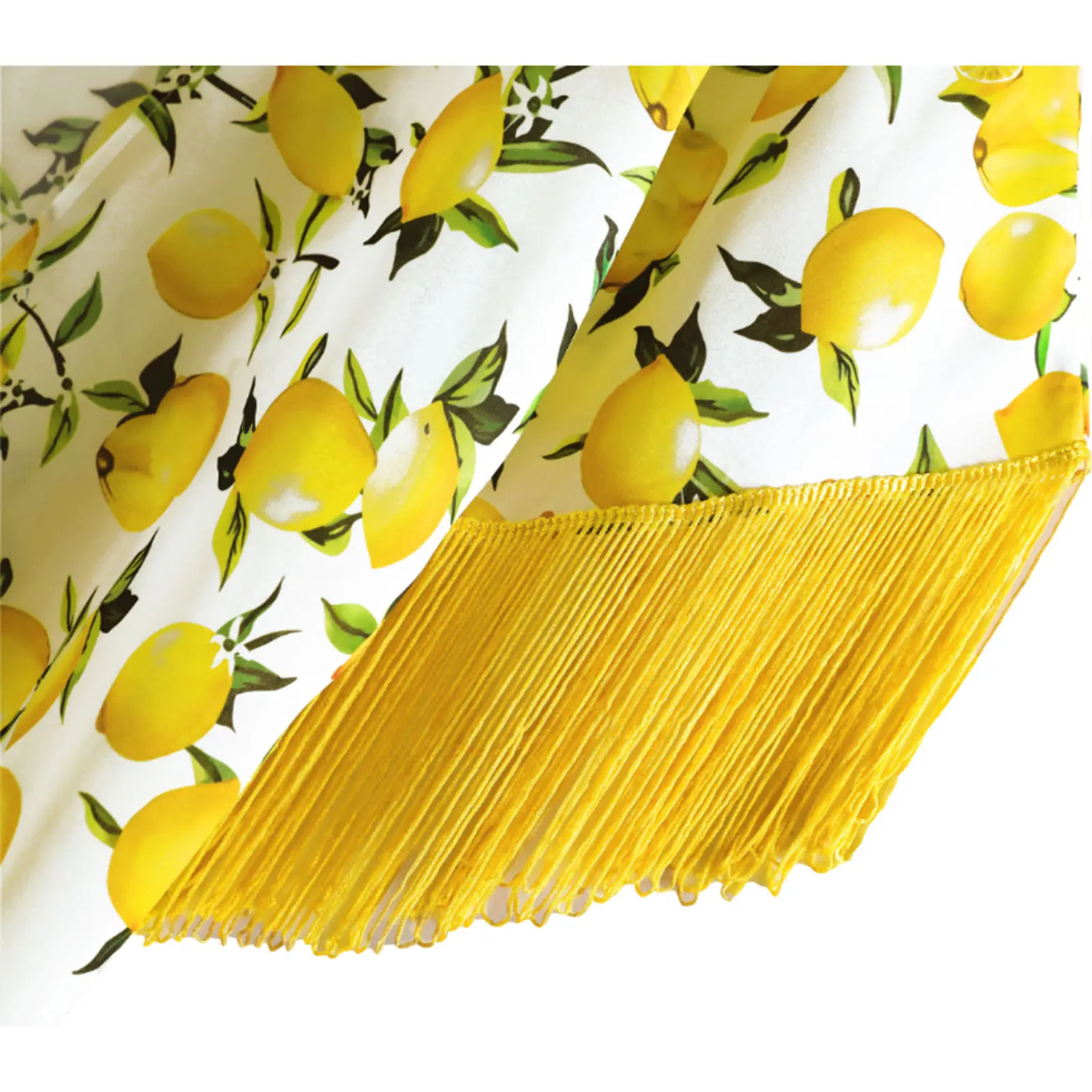 Женский Повседневный пляжный кардиган Gini Летняя туника желтая с принтом лимона