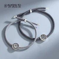 obear 925 sterling silver whale deer eternal love bracelet women men couple ocean forest creative design jewelry