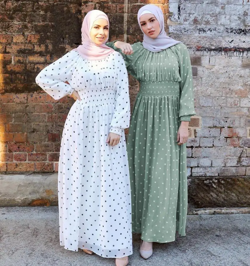 

Ramadan Eid Pleated Peignoir Muslim Abaya Hijab Muslim Dress Female Was Thin Turkish Caftan Islamic Kaftan Robe Musulman Abayas