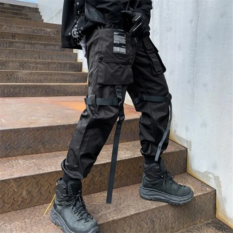Брюки-карго Techwear мужские с множеством карманов уличная одежда в стиле хип-хоп