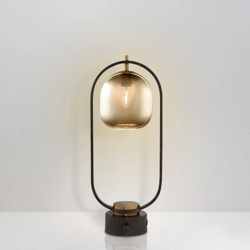 

Современная китайская стеклянная лампа для гостиной, художественная прикроватная лампа для спальни, дизайнерская модель, комнатная лампа, ...