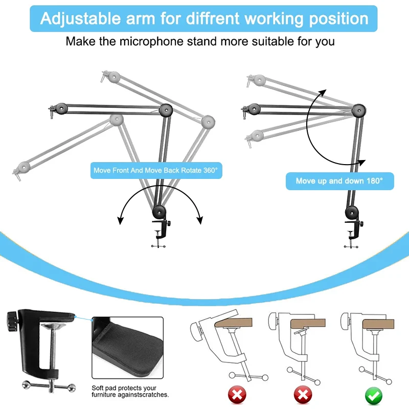 Подставка для микрофона рычаг тяжелая регулируемая подвеска ножничная пружина