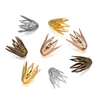 100 шт.лот 8*10 мм золотые филигранные конусные колпачки с выемками для цветов для браслетов и сережек сделай сам принадлежности для изготовления ювелирных изделий