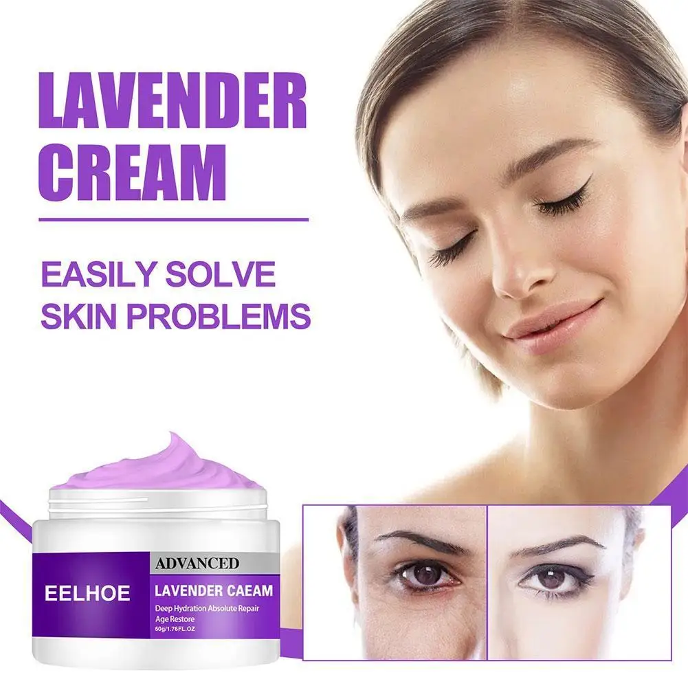 

10/30/50g Lavender Face Cream Moisturizing Whitening Anti Aging Anti Wrinkle Lift Firming Pores Day Night Facial Cream Skin Care