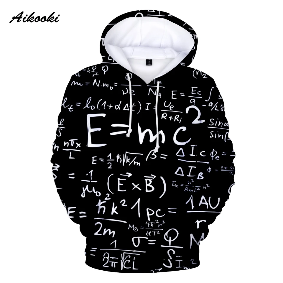 E = MC2 3D толстовки PI принт Толстовка Мужская и Женская толстовка с надписью черный