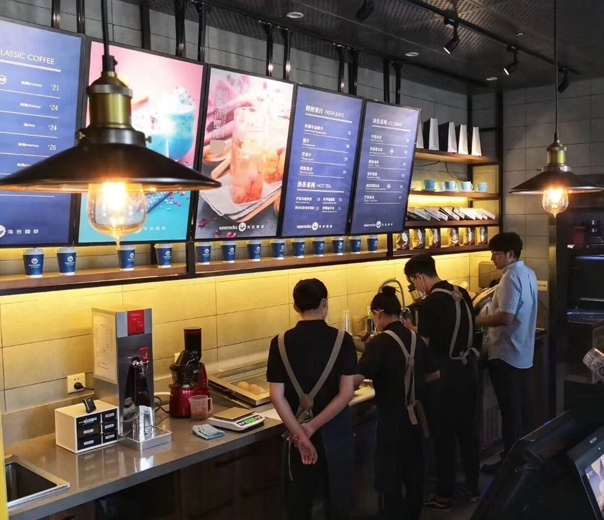 Rectangle frame display lighting indoor menu board |