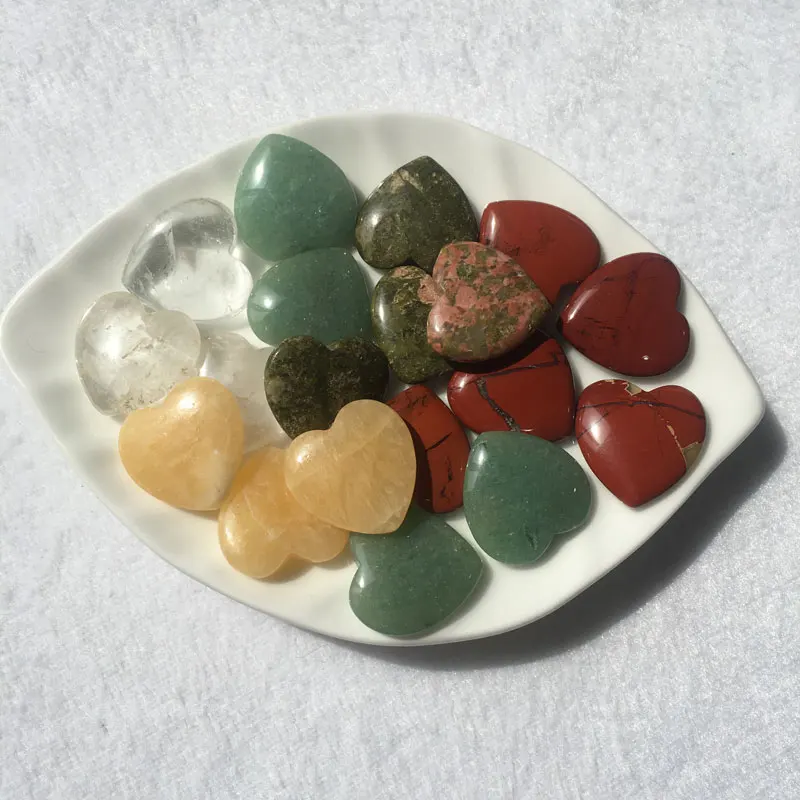 Оптовая продажа натуральный кристалл красная яшма 25 мм в форме сердца исцеляющий