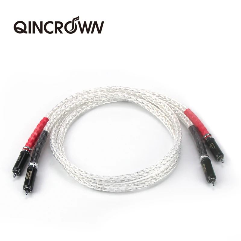 Oi fim 8ag prata chapeado occ 16 fios cabo de Asia com tomada wbt rca 2rca high fidelidade ao 2rca|Кабели VGA| |