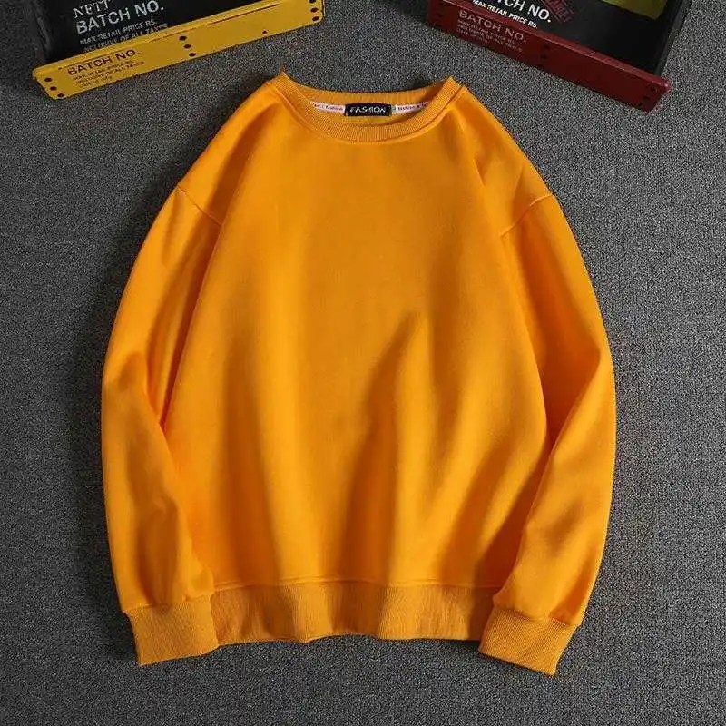 

Модный Мужской Топ с длинным рукавом и круглым вырезом, Новинка осени 2020, однотонный свободный мужской модный топ, плюшевая одежда для пар, о...