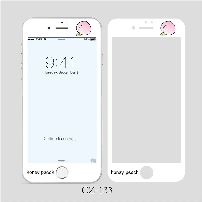 Милое закаленное стекло с цветочным узором для iPhone 8 7 6 6S plus 3D мягкая передняя защита экрана пленка полноэкранное стекло - Цвет: 6
