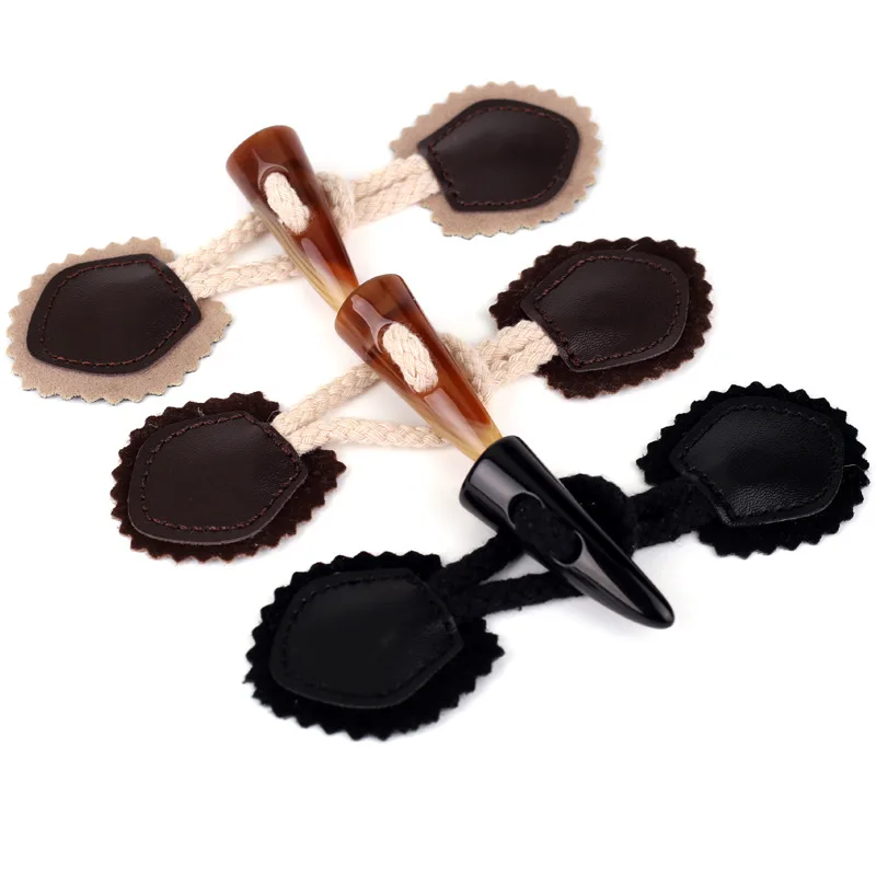 1 шт. черная/кофейная резиновая Пряжка из бычьего рога шерстяное