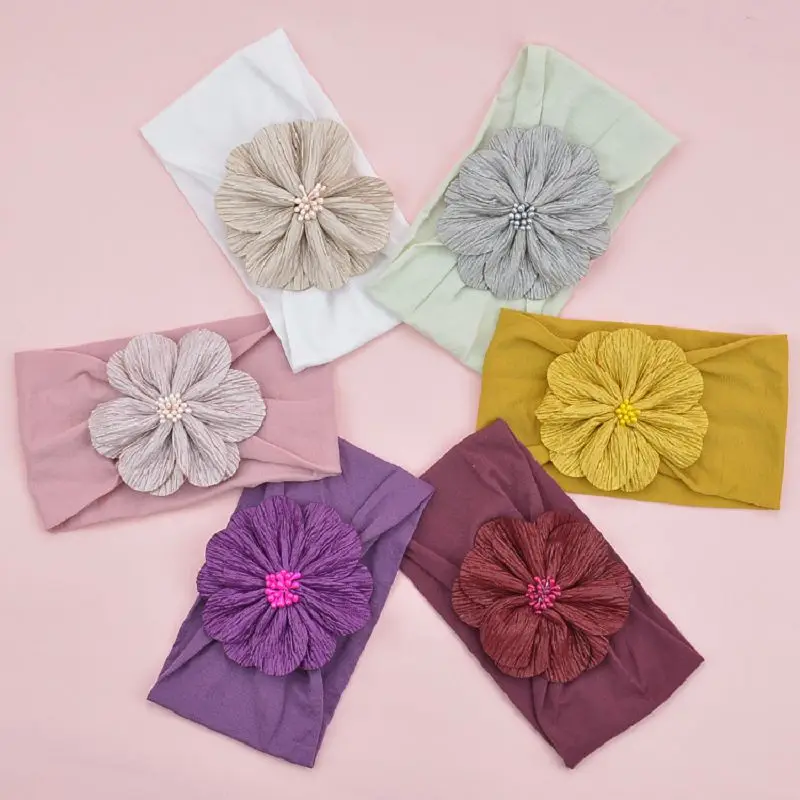 Детская повязка на голову с цветочным бантом головные уборы для девочек
