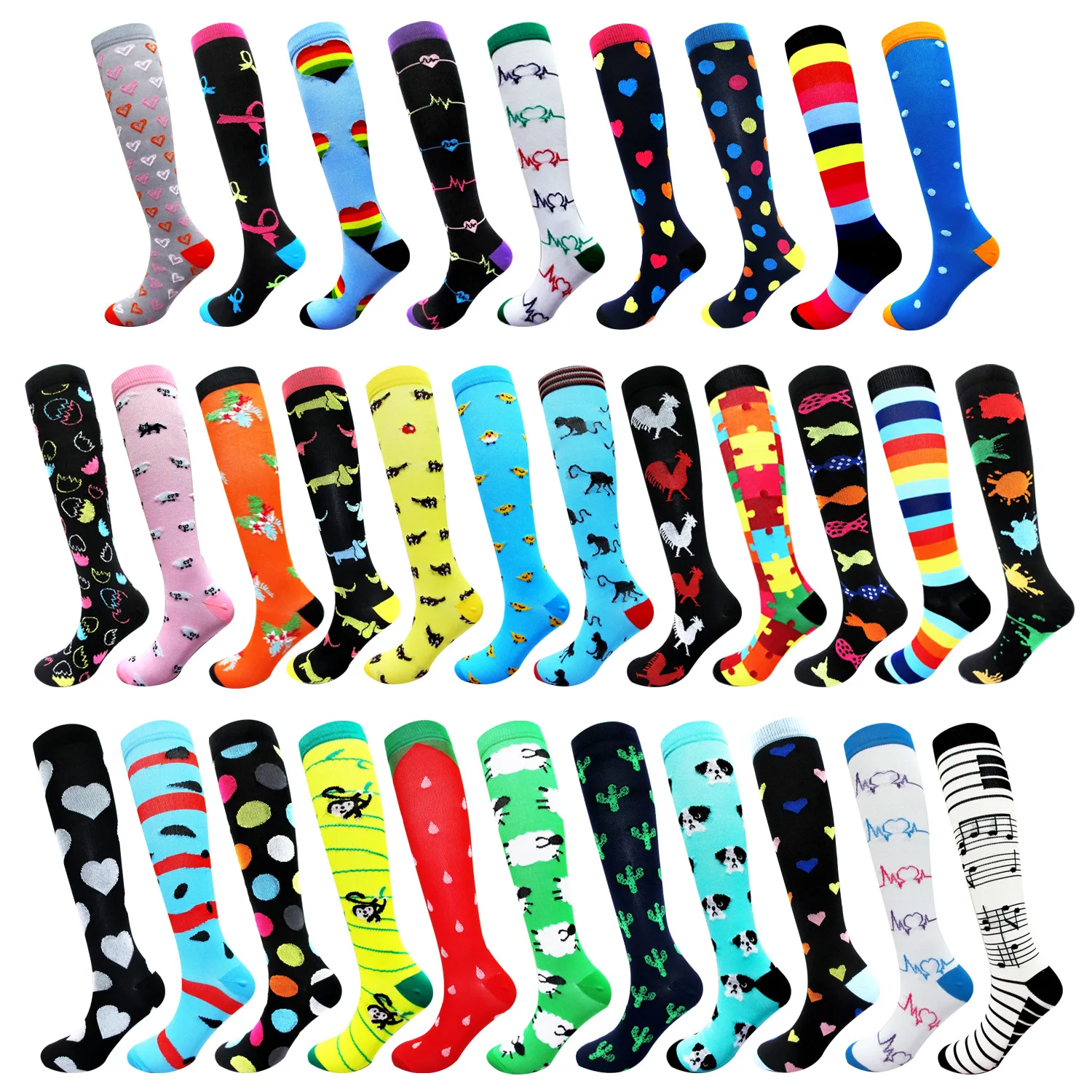 носки женские чулки мужские новый год 2022 с принтом гольфы гетры длинные теплые