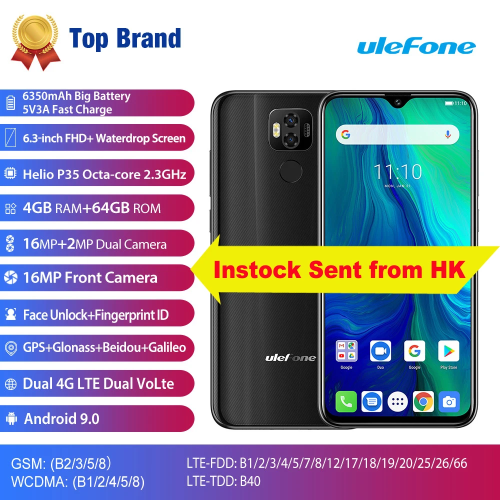 Ulefone Power 6 смартфон с 3 дюймовым дисплеем ОЗУ 4 Гб ПЗУ 64 ГБ Android 9 0 6350 мАч|Смартфоны| |