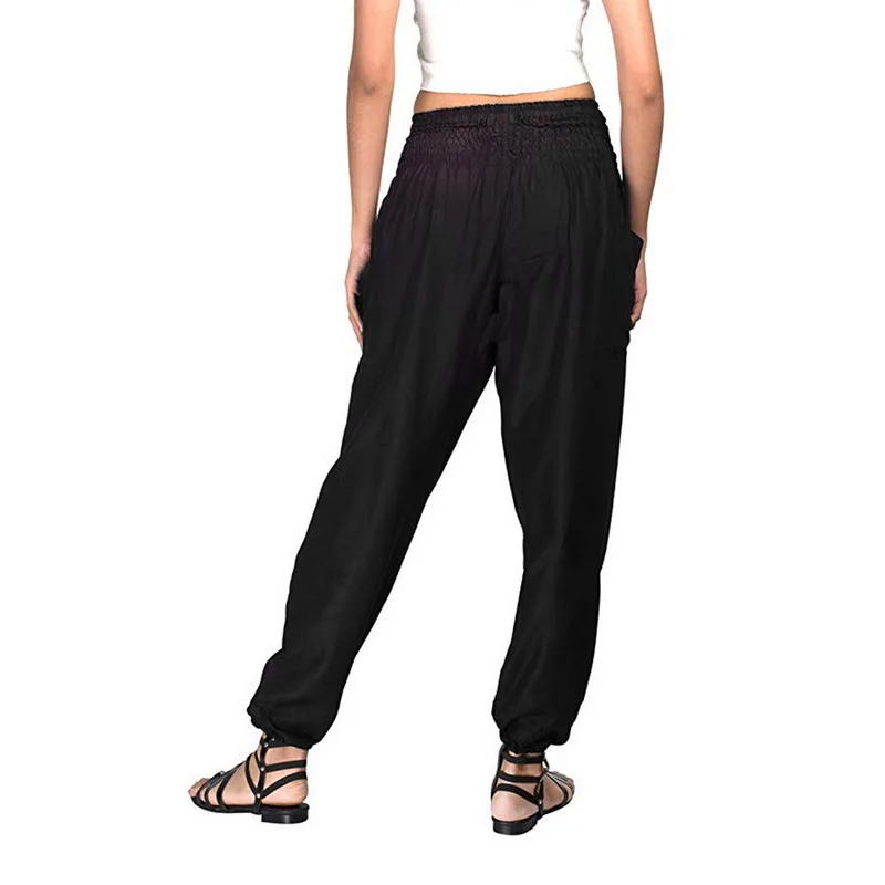Women Pants Pant Elastic Waist Summer Loose Fashion Trousers With Pocket Gymwear Classic Baggy Oversize Ladies | Женская одежда
