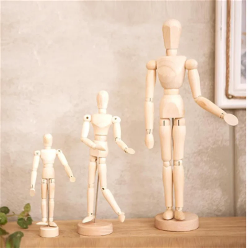 

Wooden Mannequin Jointed Doll Model Ornament Home Art Painting Sketch Manikin Figurine Miniature Model Ornamental Crafts Gifts