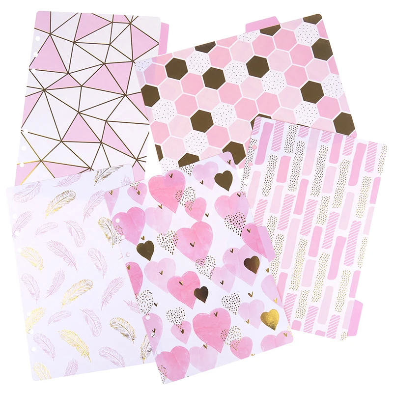 

5pcs/set Creative A5 6hole Hand Account Index Lable Filler For Binders Notebook Separate Page Separation Sheet 5 Sheets