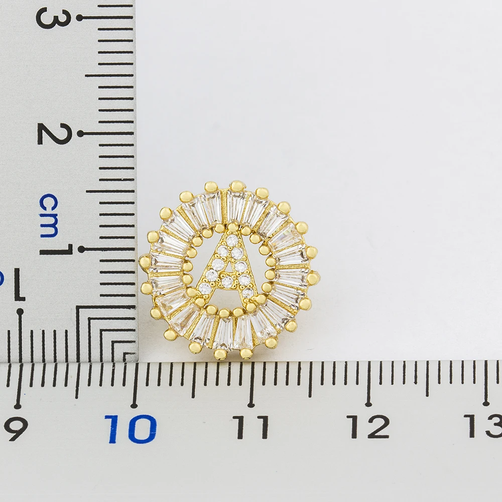 Лидер продаж 26 Начальная буква серьги персональный медь кубический цирконий