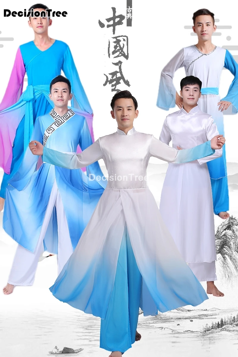 

2021 hanfu adults national stage show performance clothing men qing dynasty chinese style traditional festival costume
