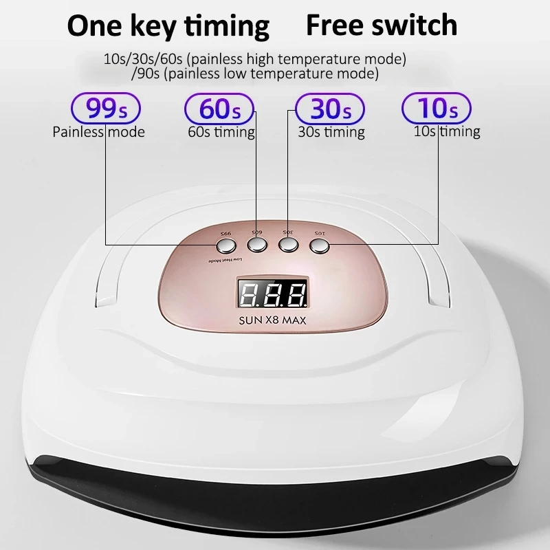 SUNX8 Max 150W LED Lamp Nail Dryer 57 LEDs Two Hand UV Ice Fast Curing Gel Polish Machine Auto Sensor Manicure Tools | Красота и