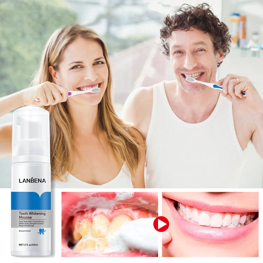 

Teeth Whitening Foam Toothpaste Remove Bad Breath Whiten Teeth Dental Care Tooth Cleaning Mousse Toothpaste