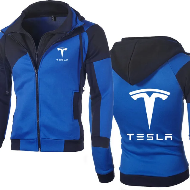 

Новая модная повседневная мужская толстовка Tesla с принтом логотипа автомобиля, хлопковые высококачественные мужские куртки