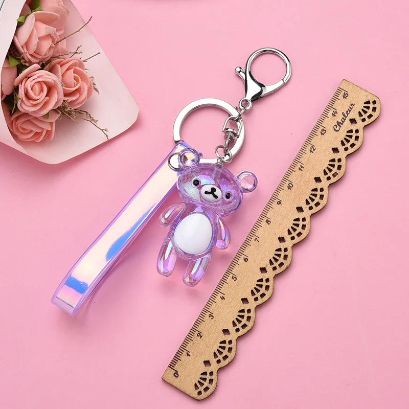 Брелок для ключей Aimal мультяшный Хрустальный прозрачный медведь пузырь милый