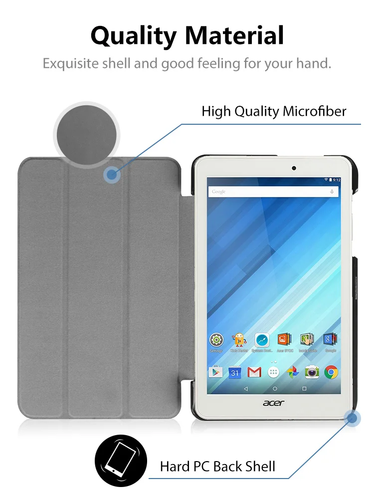 Защитный кожаный чехол-подставка, чехол на магните для acer Iconia One 8 B1-850 " планшета+ Бесплатный подарок