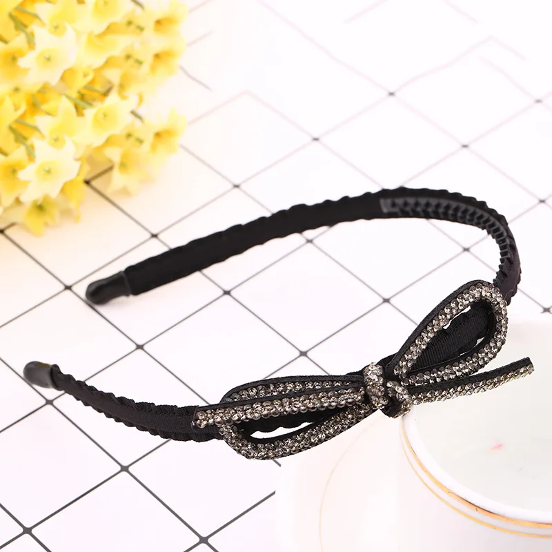 

Korean Girl Exquisite HairBands Shiny Crystal Rhinestone Bowknot Headwear for Women Fashion Bridal Headdress Hair Accessories