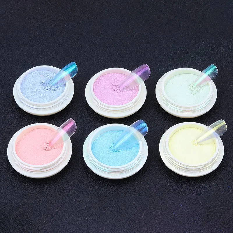 15FG33 NK зеркало неоновое Аврора дизайн ногтей блестящие порошки Русалка хром