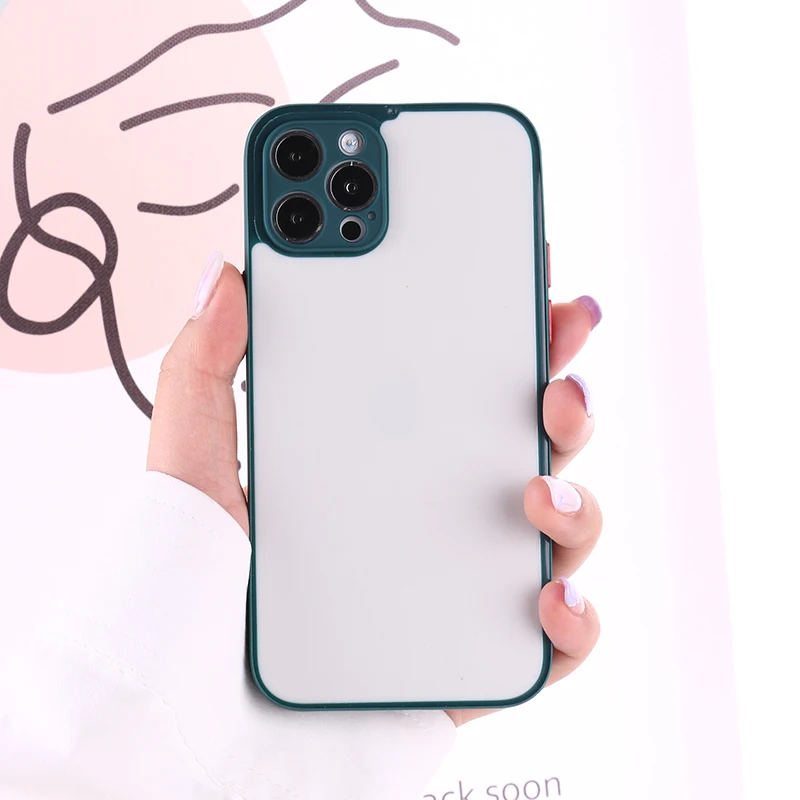 

Protection Shockproof Glitter Phone Case For iPhone 11 12 Pro X Max Mini XS XR 7 8 Plus Solid Shining Color Phone Cover