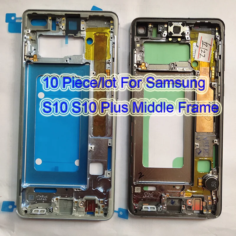

Оптовая продажа, 10 шт./партия, б/у оригинальная рамка для корпуса Samsung Galaxy S10 S10 plus, средняя рамка, рамка, пластина, ремонт крышки