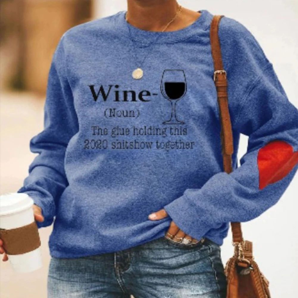 

Women Autumn Love Heart Long Sleeve O Neck Letters Print Loose Sweatshirt Blouse