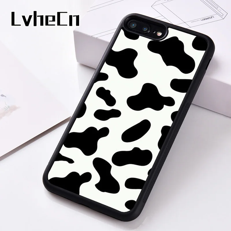 LvheCn силиконовый чехол для телефона iPhone 6 6S 7 8 Plus 5 5S SE X XS XR 11 12 MINI PRO MAX с коровьим